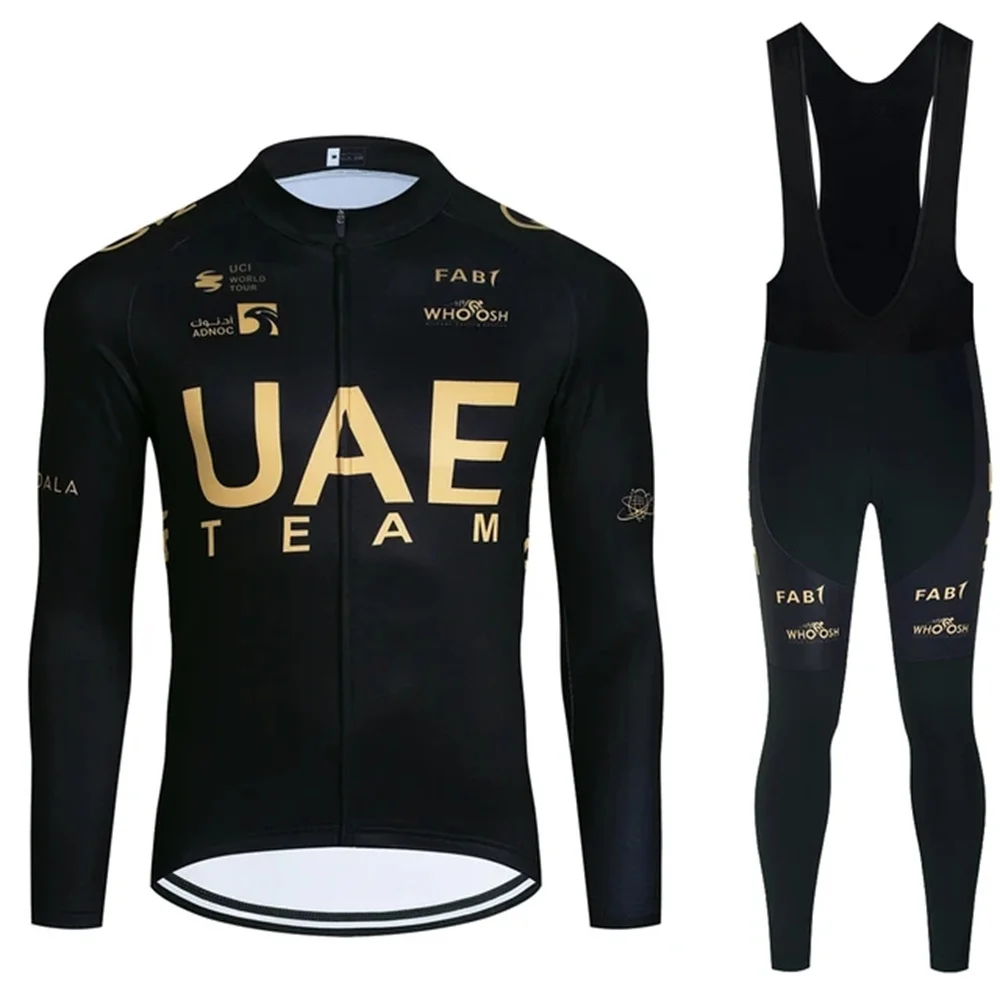 

2024 UAE Autumn Breathable Cycling Jackets Set Men Women Fashion Ropa Long Sleeve Ciclismo Bike Maillot Jersey Bib Clothing