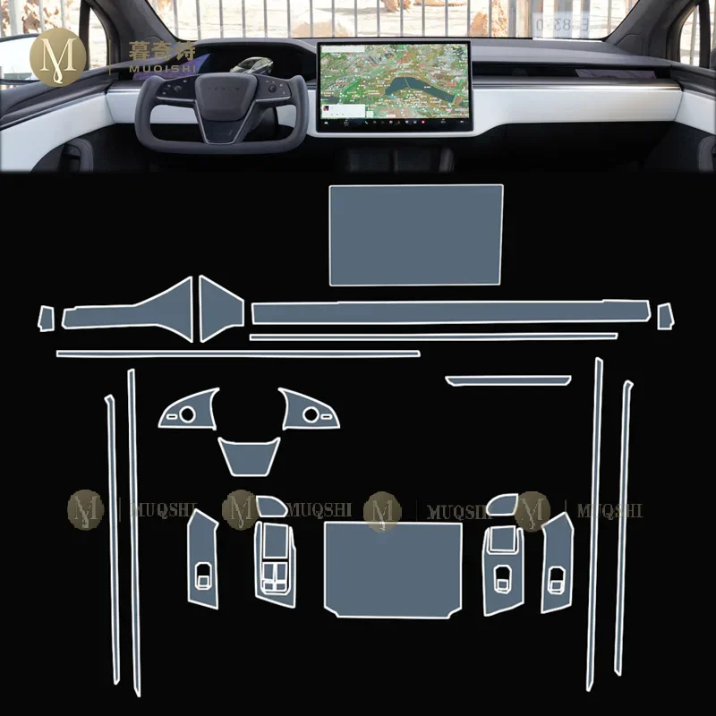 Для Tesla Model X 2023 аксессуары для салона автомобиля прозрачная пленка из ТПУ-ППФ