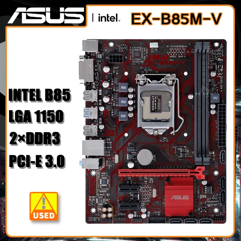 

Motherboard LGA 1150 ASUS EX-B85M-V Motherboard 1150 DDR3 Intel B85 16GB SATA3 PCI-E 3.0 USB3.0 Micro ATX For Xeon E3-1245 V3