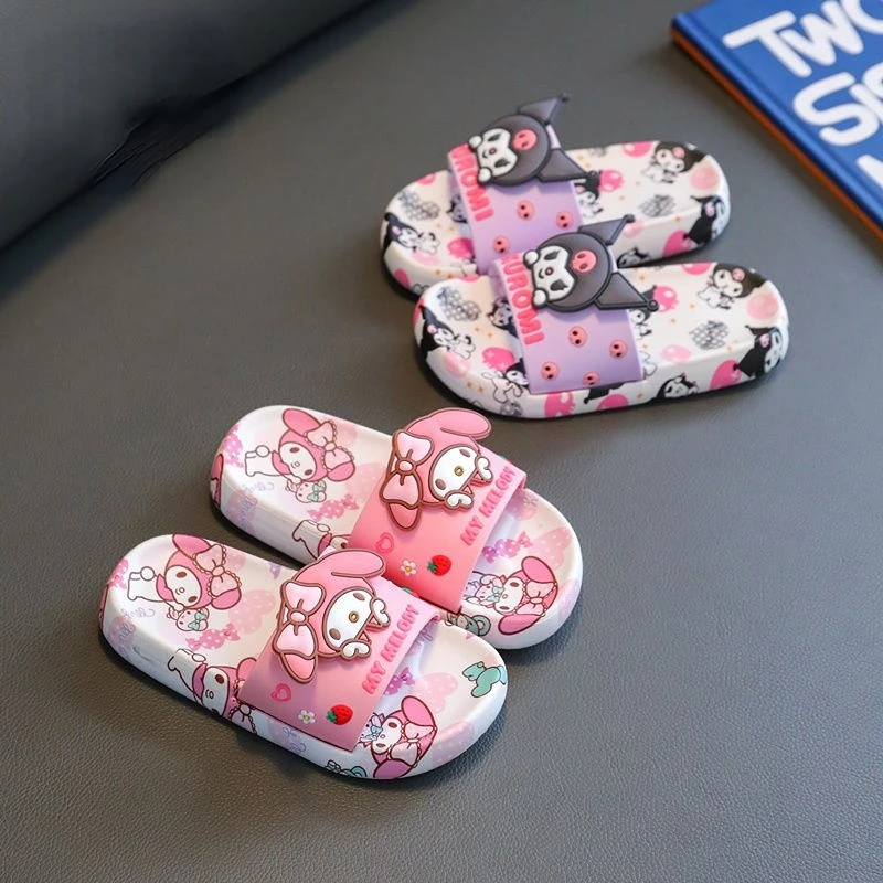 

Sanrio kawaii anime cartoon children's slippers girls summer parent-child baby Kuromi Melody HelloKitty girls slippers wholesale