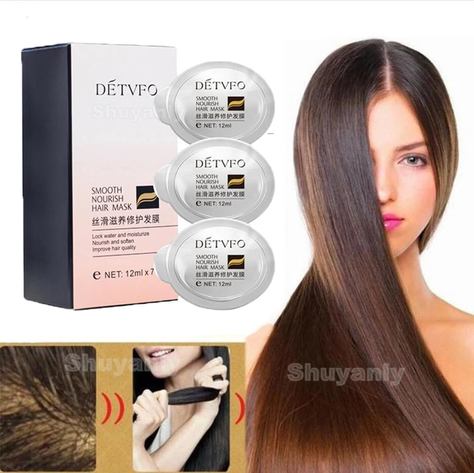 

12ml*7pcs Magical Treatment Hair Mask Cream Nutrition Infusing Masque for 5 Seconds Repairs Hair Damage Restore Soft Hair Care