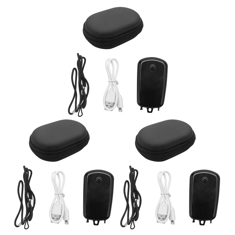 

3X Hanging Neck Air Purifier, Portable Car Oxygen Bar 230MAH Battery Negative Ion Air Purifier(Black)