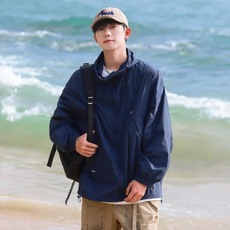 Простая дышащая Солнцезащитная одежда в японском стиле мужская летняя тонкая