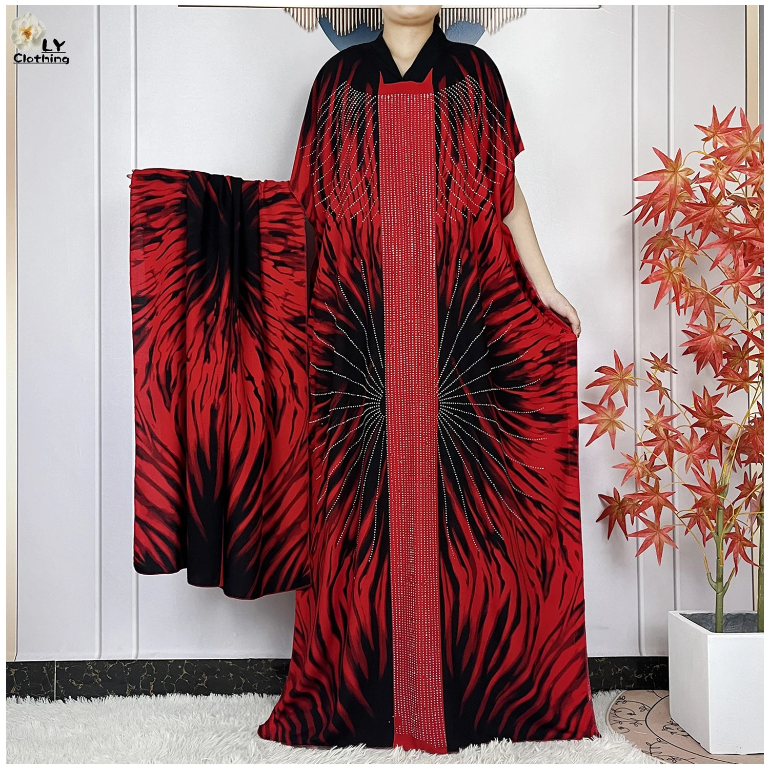 Платье женское длинное хлопковое в мусульманском стиле свободное модное платье