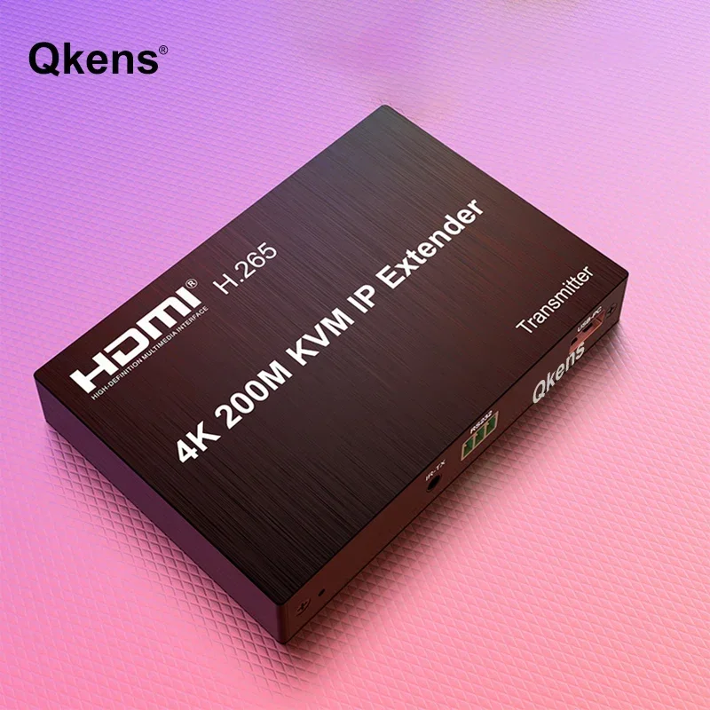 Фото 4K HDMI KVM-удлинитель 200 м через кабель Ethernet RJ45, HDMI KVM IP-удлинитель, передатчик-приемник, видеоконвертер для подключения ПК к телевизору, H.265 №2