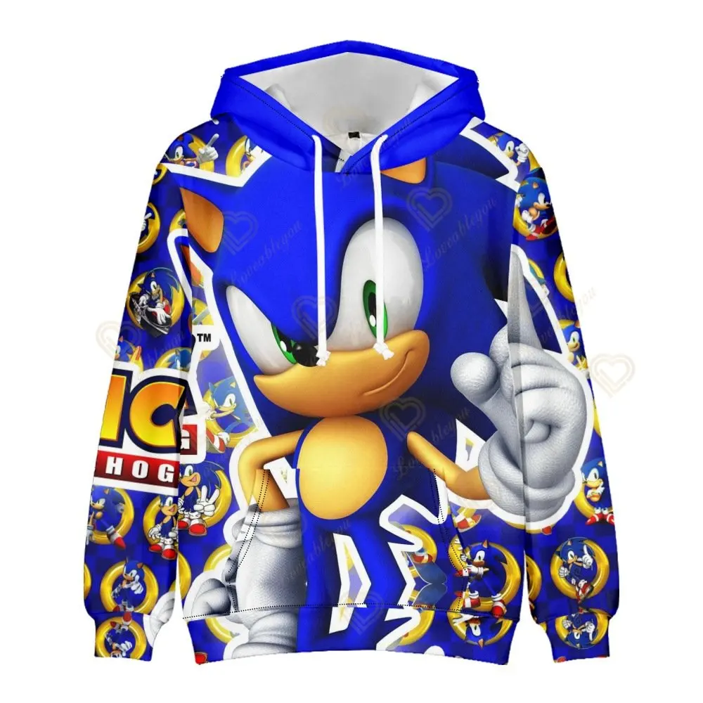 Фото Новинка, осенний свитер Sonic, Мужская толстовка для косплея, женские толстовки, верхняя одежда, толстовка с капюшоном 3D, одежда в стиле хип-хоп, пальто для мальчиков и девочек №3