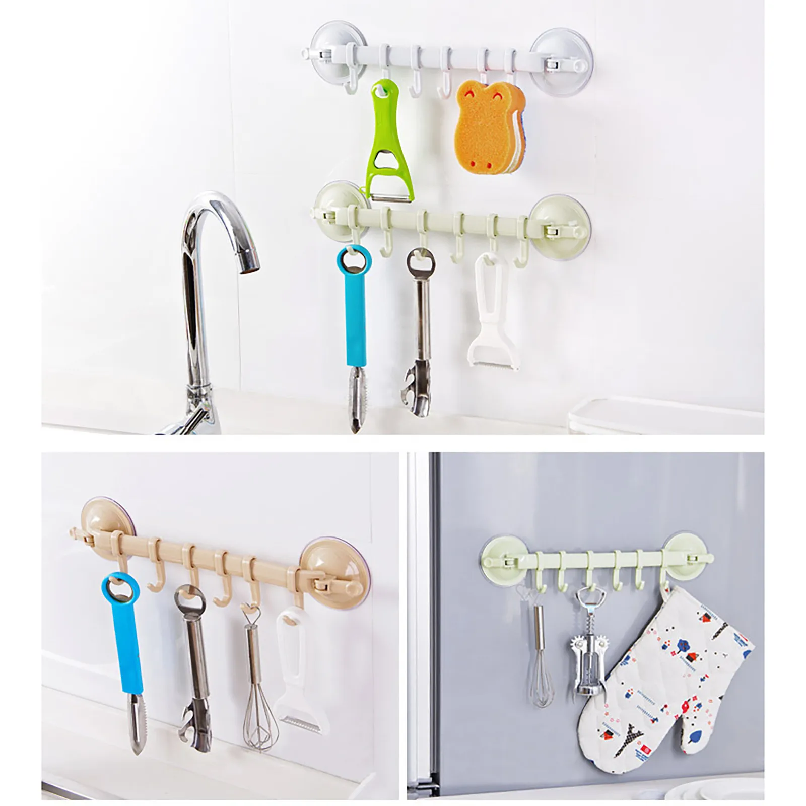 Регулируемые 6 крючков с двойной присоской |