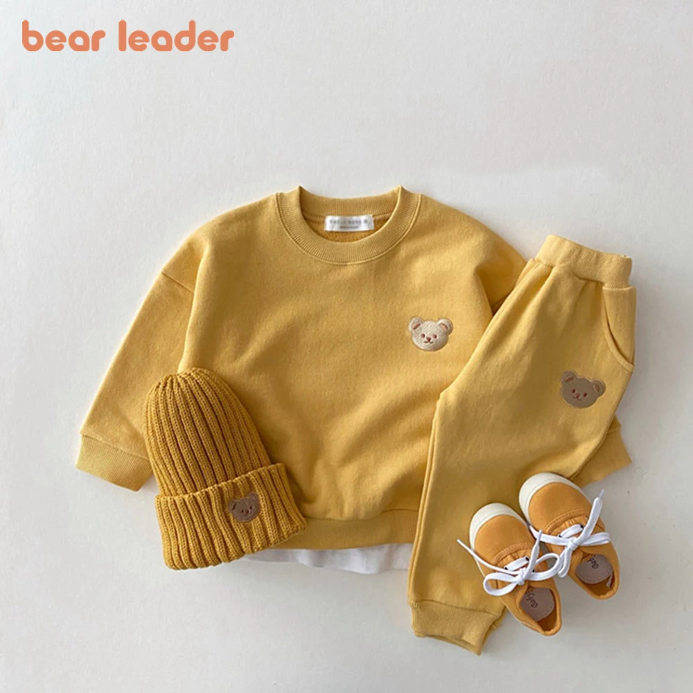 

Bear Leader/комплекты осенней одежды для маленьких мальчиков и девочек комплект одежды для маленьких девочек, детский спортивный свитер с медве...