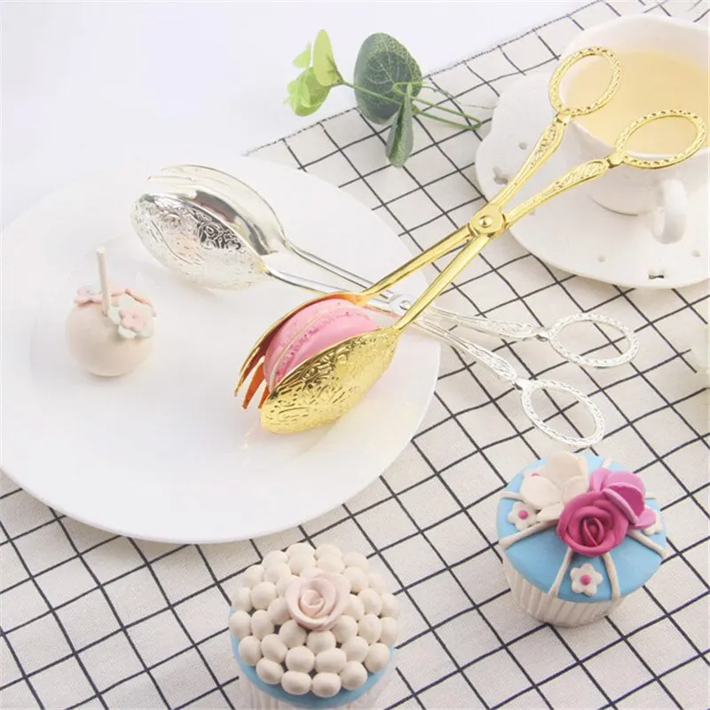 

Snack Salad Cake Clip Exquisite Food Tongs Retro Court Style Baking Barbecue Tool for Dessert Shops Hotel Wedding or Party