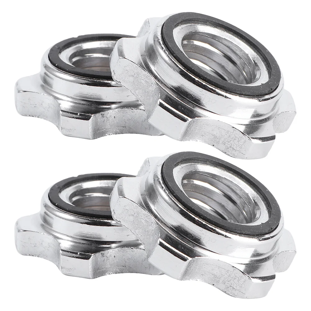 

4 Pcs Curl Barbell Dumbbell Hex Nut Hex Security Nut Collar Screw Clamps Locks Dumbbell Fixed Dumbbells Barbell Hexagon Nut