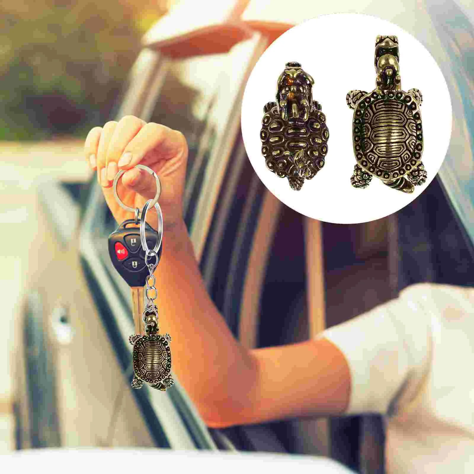 

Pendant Turtle Charms Feng Shui Brass Dragon Keychain Charm Good Animal Lucky Figure Fortune Tortoise Pet Tea Sea Figurines Diy