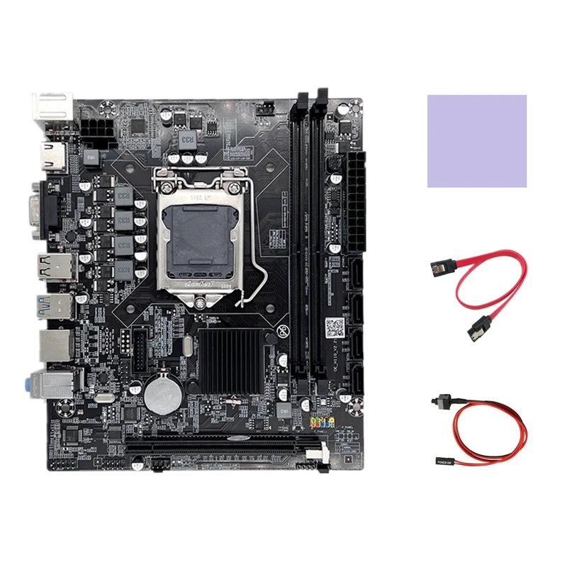 

H110 Computer Motherboard LGA1151 Motherboard Supports Core I3 I5 I7 Series CPU With SATA Cable+Switch Cable+Thermal Pad