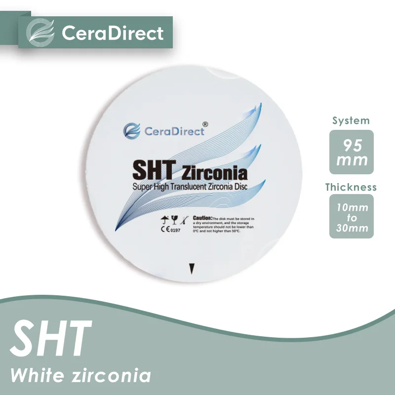

【828】Ceradirect SHT White Zirconia（95mm)tooth replacement material—CADCAM for Dental Lab 95 system