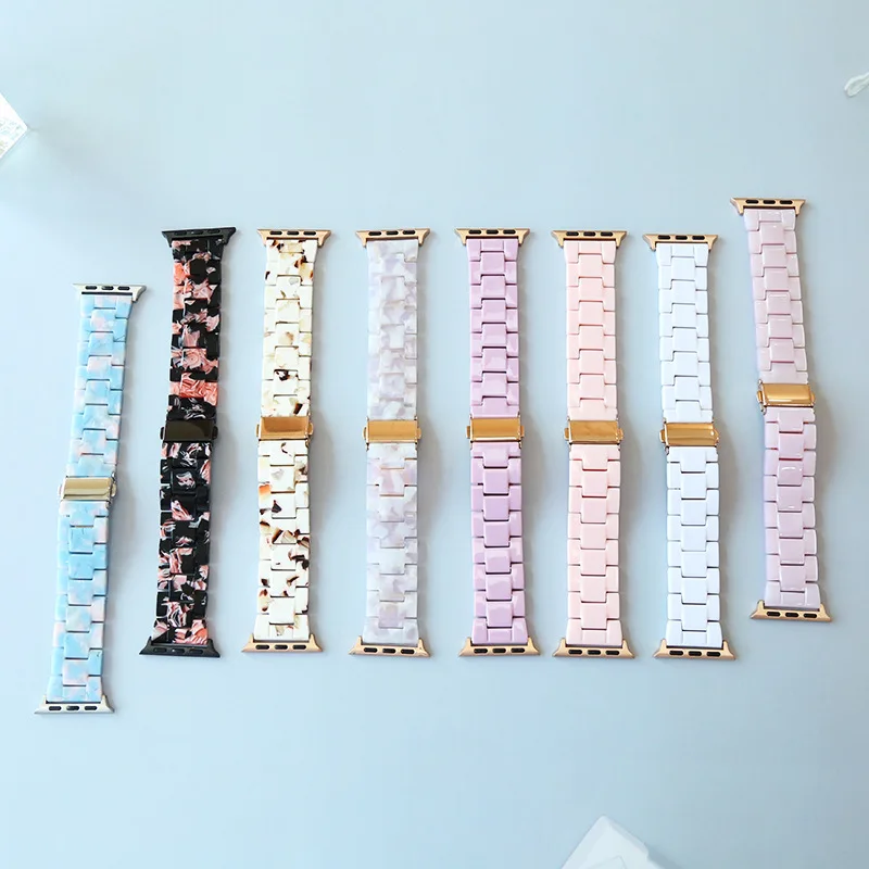 Resin Watch strap for apple watch  band 38mm 40mm 41mm 42mm 44mm 45mm 49mm Replacement Wrist  Accessories loop  bracelet iwatch