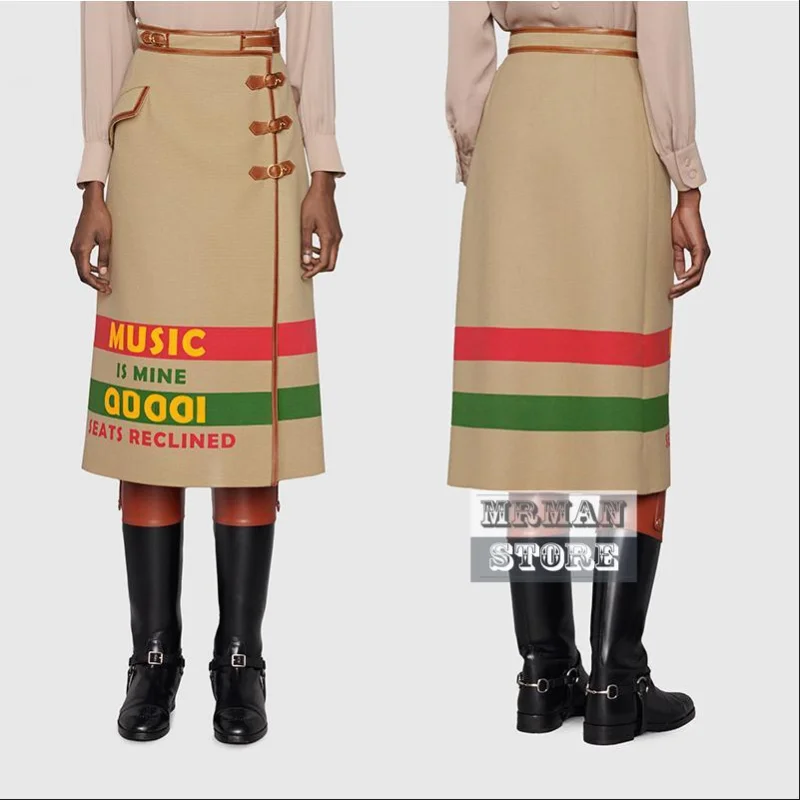 

Luxury design 2022 skirts womens Vintage style Contrast Color Leather Edge logoed Letter Print Skirt Anniversary Limited Series