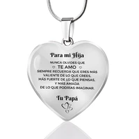 spanish to para mi hija and para mi hijo heart pendant necklace for women birthday gift graduation gifts jewelry wholesale
