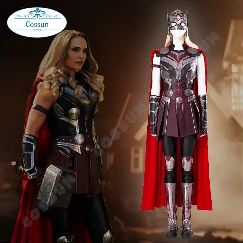

New Superhero Lady Thor Cosplay Costume Jane Foster Outfits Women Armor Suit for Halloween Carnival Party Wig Props Custom Size