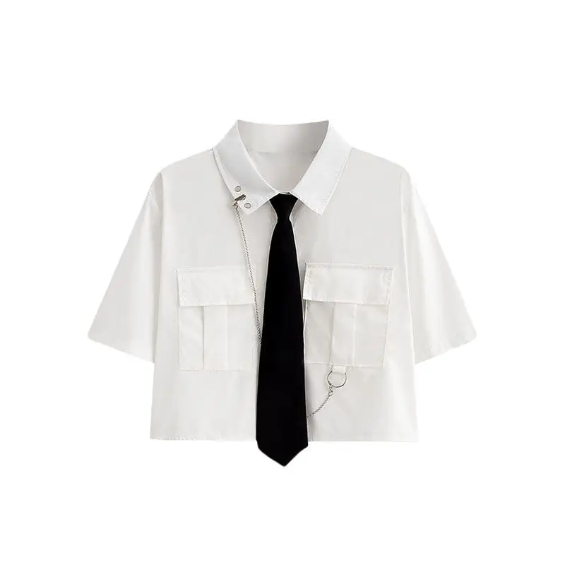 2023 пружинная цепь шорты-карго женская уличная одежда свободная футболка в стиле