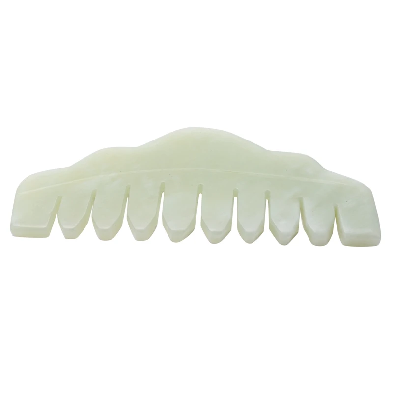Традиционная природа Нефритовая расческа Массаж Спа акупунктура терапия головы