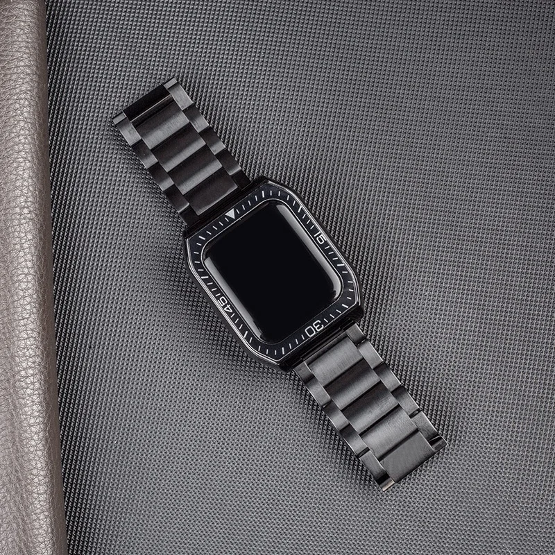 Цена Ремешок из нержавеющей стали для Apple Watch Band 45 мм 41 мм 44 мм 40 мм, металлический чехол для IWatch Series 7 6 SE 5 4, модификационный комплект