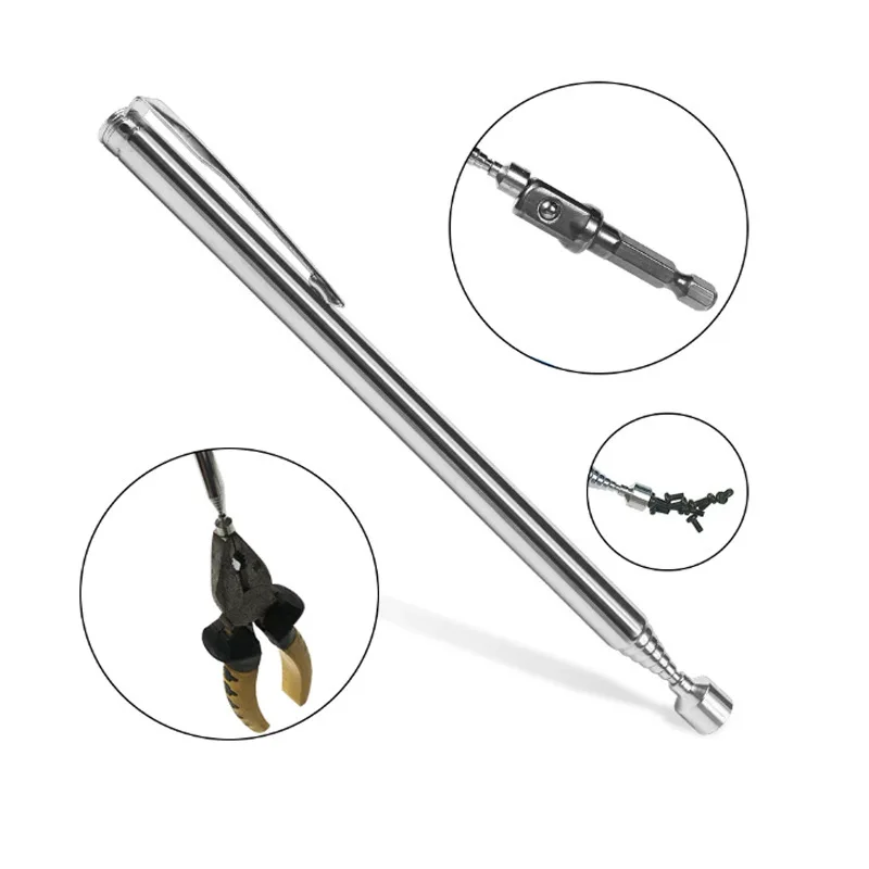 

2pcs Mini Portable Telescopic Magnetic Magnet Pen Picking Up Nut Bolt Screw Adjustable Pick-Up Tools Extendable Pickup Rod Stick