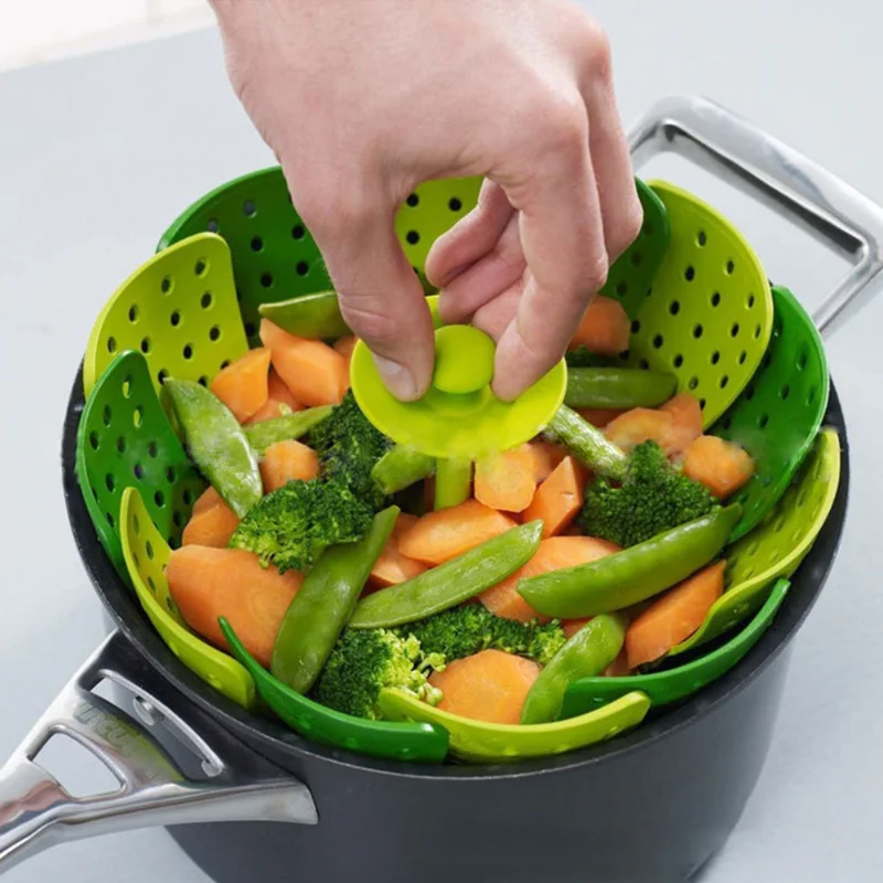 

Инструмент для приготовления пищи, складной отпариватель лотоса, выдвижная пластиковая Паровая корзина для еды, пароварка фруктов, овощей, посуда, пароварка, дренажная стойка