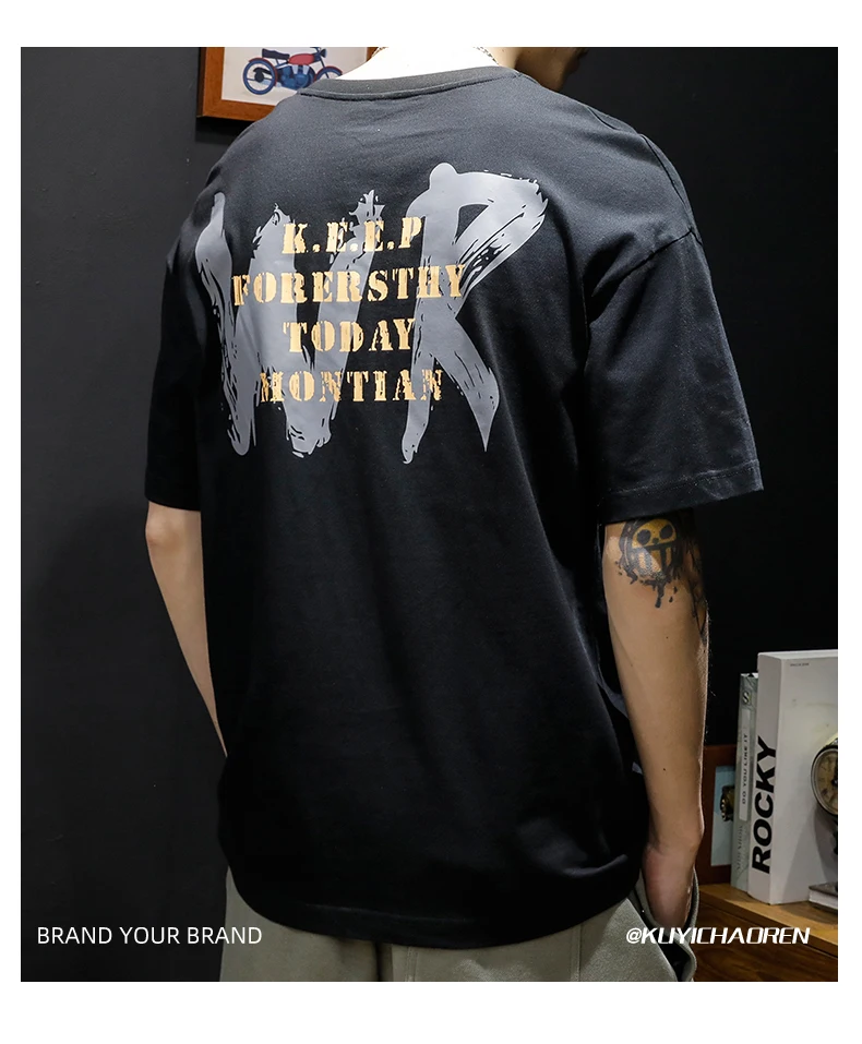 

M3085 2022 new short-sleeved t-shirt men's summer loose half-sleeved cotton t-shirt