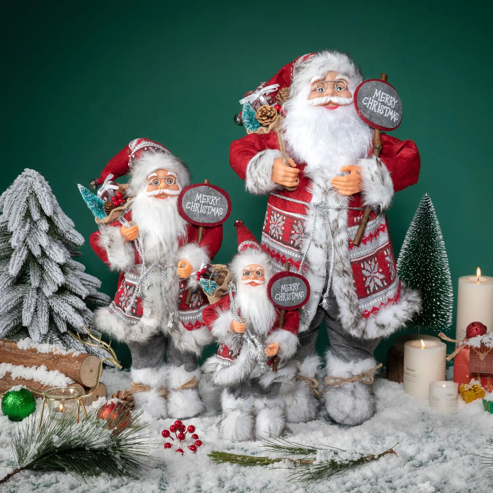 

Santa Claus Doll Home Decor Living Room Bedroom Study Party Decoration Fabric Family Photography Props Christmas Gifts Crafts
