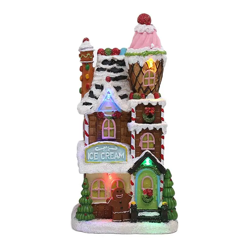 Christmas Houses Village Holiday Time Village Figurines LED 