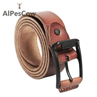 mens casual 100 alps cowhide jeans belt genuine real leather belts with classic prong buckle for men high quality waist strap