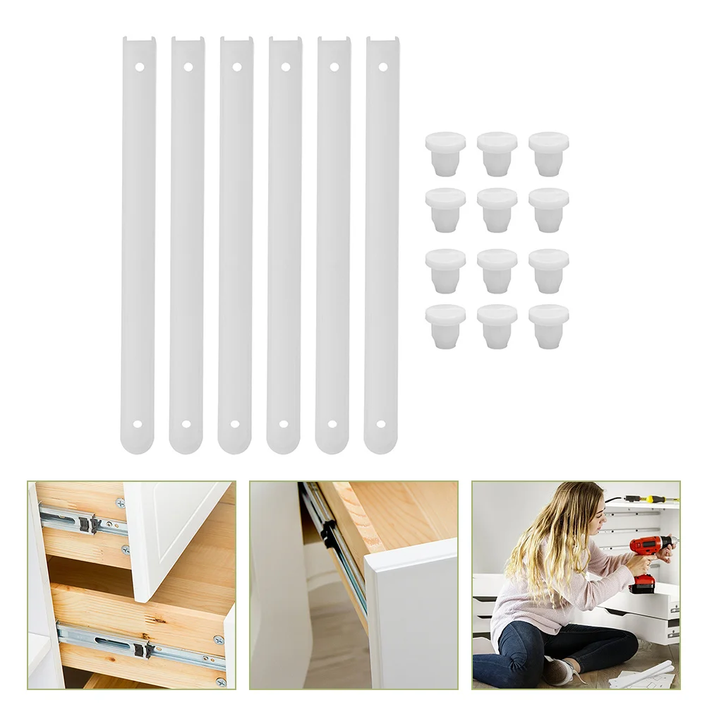 

3 Sets Side Guide Furniture Bearing Slides Drawer Track Guide Glides Cabinet Shelf Slide Dresser Drawer Slides Drawer Rails