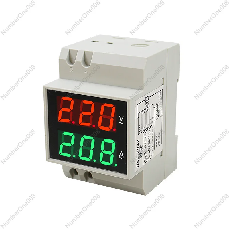 D52-2042 Рельсовый тип Двойной дисплей Цифровой цифровой переменного тока Вольтметр