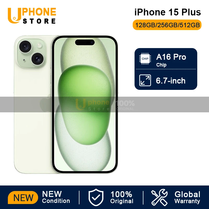 2023 Apple iPhone 15 Plus A16 Chip 6.7-inch HDR Display iOS Mobile 128GB / 256GB / 512GB 100% NEW