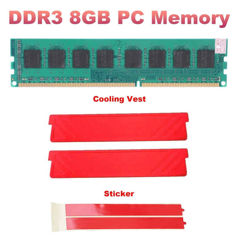 

Модуль памяти DDR3 для ПК, 8 ГБ, ОЗУ + охлаждающий жилет, телефон диаметром 1333 МГц, Память DIMM для настольного компьютера, ОЗУ только для AMD