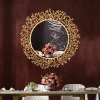 All Copper Branch Bathroom Hanging Mirror Dressing Mirror Large Dressing Round Mirror Wall Bathroom Espelho Redondo Home Decor