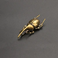 solid brass simulation insect tea pet ornament creative unicorn beetle sculpture home crafts