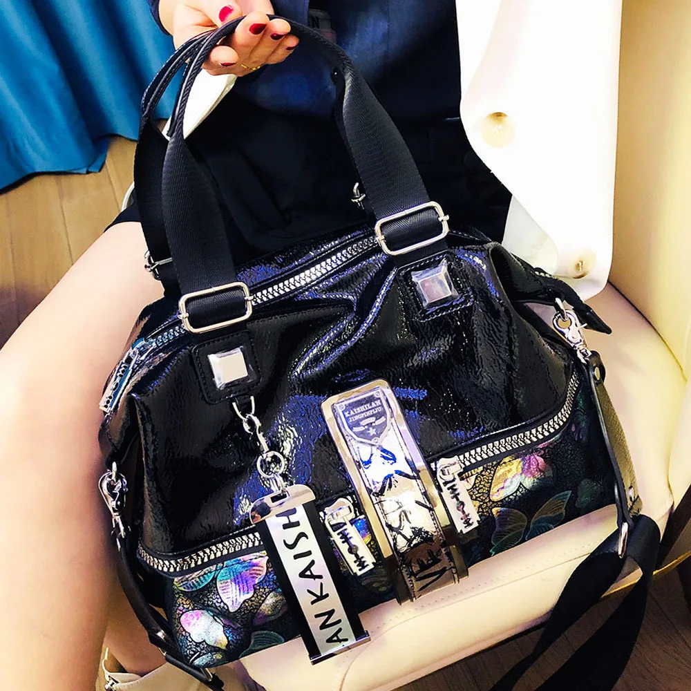 #6353-7 # новая вместительная сумка через плечо женская с красочным принтом стильная