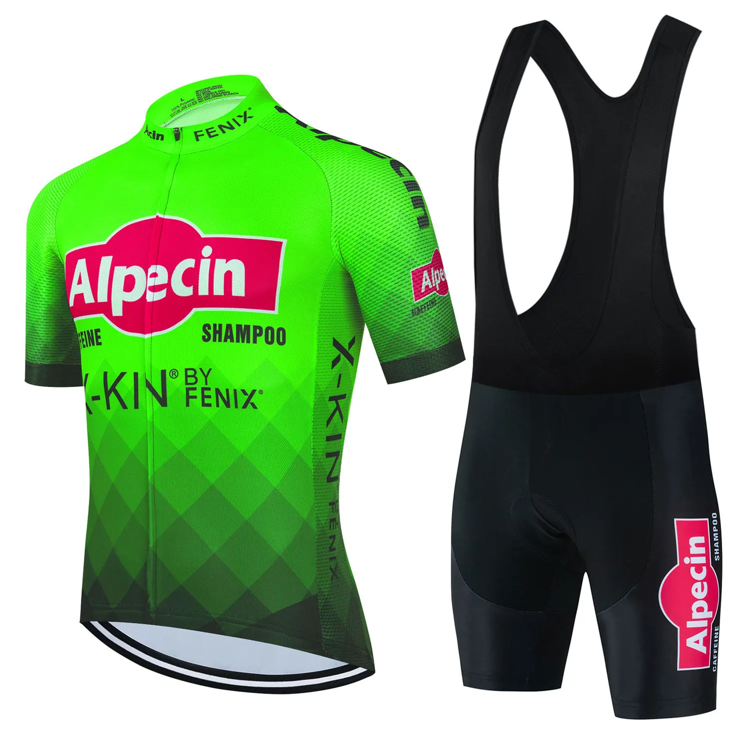 

2023 Fluorescent Green Summer Cycling Jersey Set Men Short Sleeve MTB Racing Bike Uniform Bib Shorts Mountain Bicycle Clothings