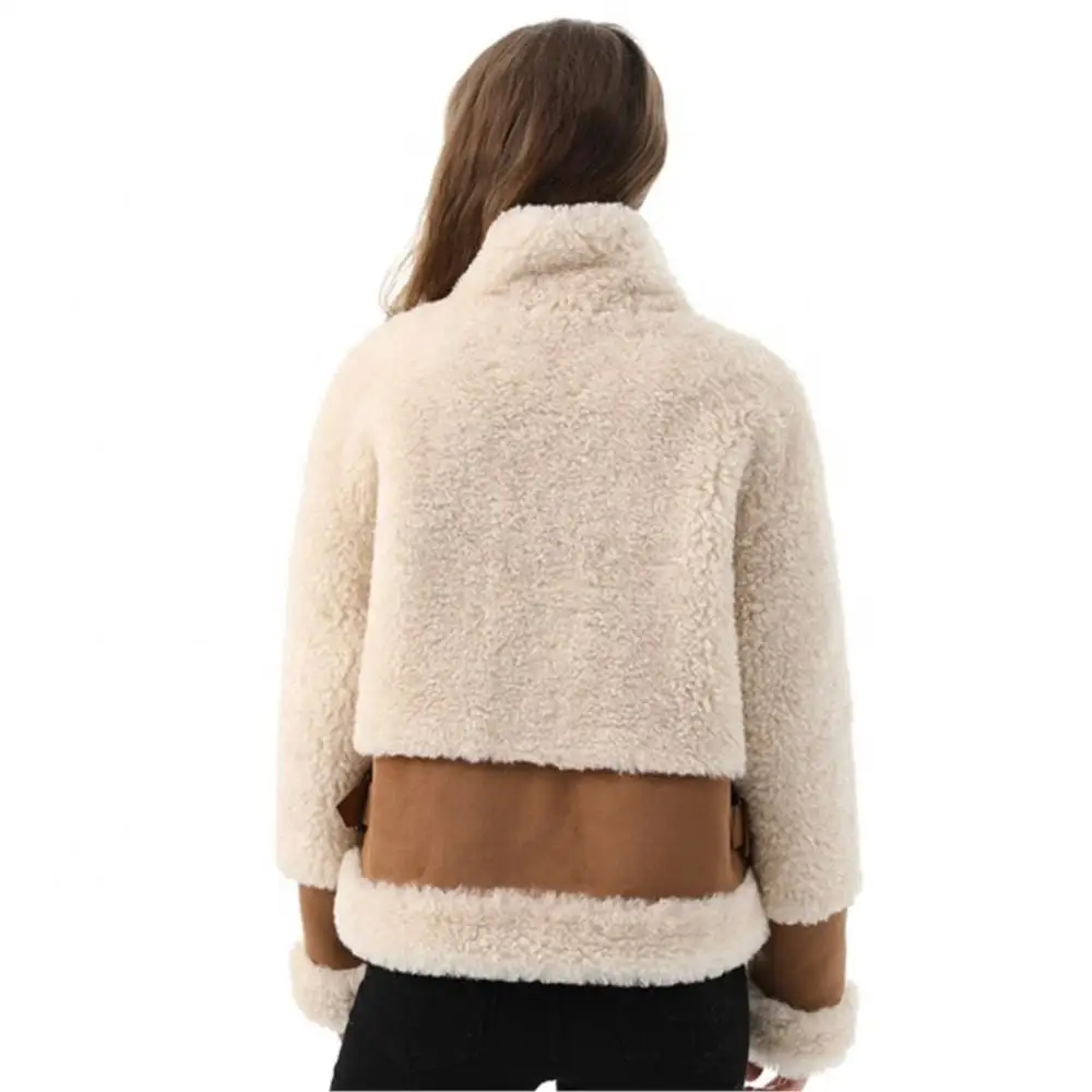 Women Winter Real Fur Single Breasted Coat Leisure Teddy Soft Long Sleeve Thermal Fur Jacket Fashion Designer Bondage Parka