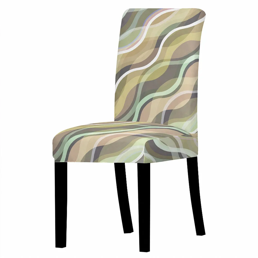 

Geometry Pattern Chair Cover Stretch Dining Chairs Home Decor Office Chair Flower Print Seat Cover Chair Covers Spandex 1PC