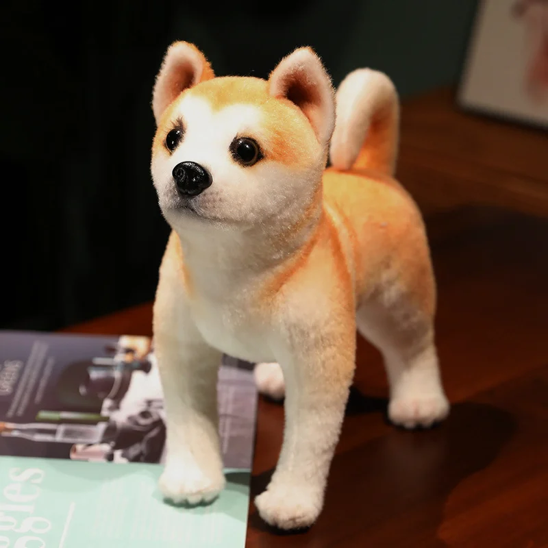 Милая собака плюшевая игрушка кукла в живую как Akita Inu мягкая реальная жизнь