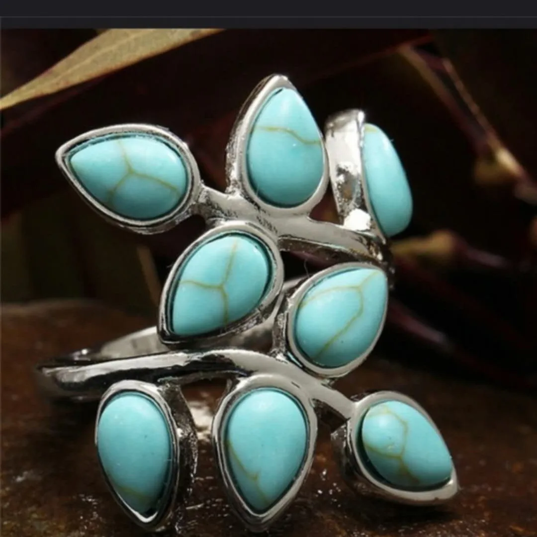 

Fashion Simple Open Design Leaf Ring European and American Personality Wedding Ring Female Green Leaf Ring Female Jewelry