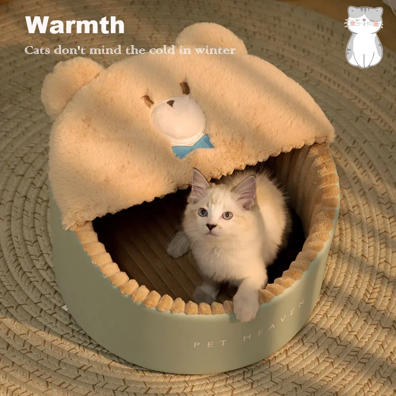 

New Deep Sleep Comfort In Winter Cat Beds Plush Pet Warm Bed Very Soft For Small Dog Mat Washable Cave All Kinds Of Cat