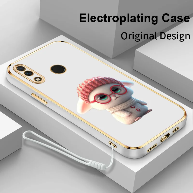 

Pink Rabbit Electroplating Phone Case for Huawei Nova 3 3i 4 5i 7 7i 6 SE 7 Pro P20 Lite P40 Lite P Smart Plus 2018 Cover