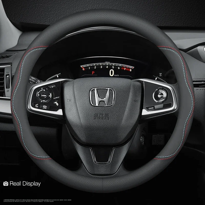 Кожаный чехол на руль автомобиля для Honda CRV Ridgeline HRV Prologue URV Accord ZRV Odyssey WRV BRV Pilot Fit
