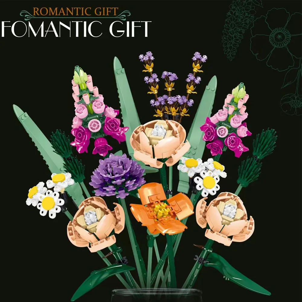 

Конструктор «сделай сам», букет цветов, искусственный букет цветов, семейное украшение, украшение для дома, игрушечный конструктор, подарок