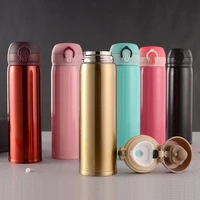 stainless steel bouncing style water bottle solid color vacuum flask water drink bottle tea mug travel outdoor botella de agua