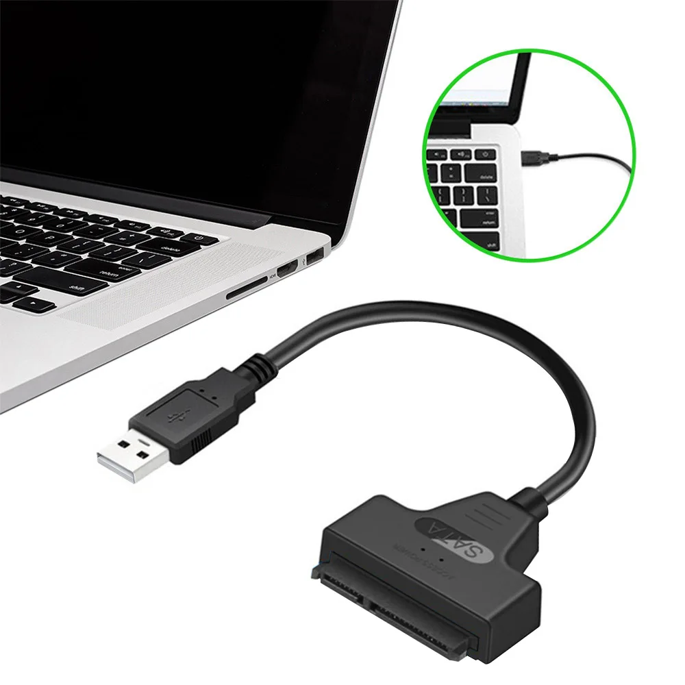

Кабели 22 Pin USB SATA 2 5 со светодиодсветильник кой, конвертер для жесткого диска, разъем, электронный провод, аксессуары для дома
