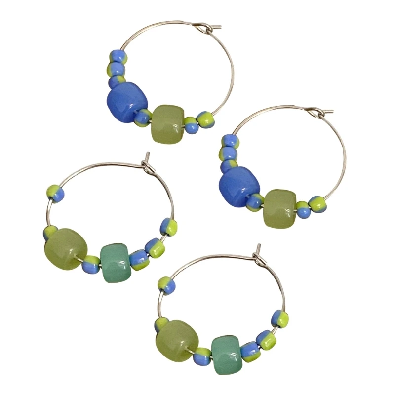 

1 пара нестандартных серег с ручным заводом, шикарные жемчужные серьги-обручи ручной работы из бисера, украшения для ушей для