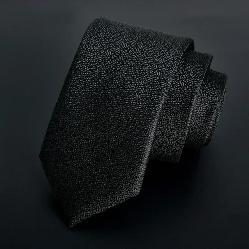 Галстук мужской повседневный однотонный черный 6 см